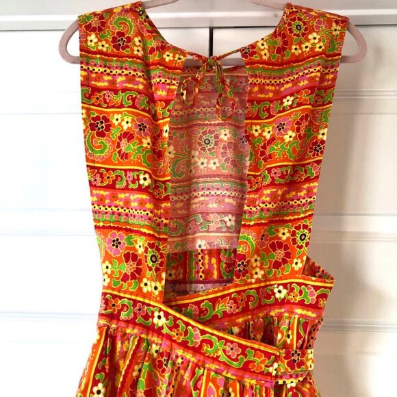 New DESIGN HOUSE Japan 1950s Style Wrap Tie House Dress Long Apron Pinafore OS - Picture 6 of 7